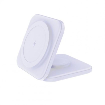 Wholesale 2 In 1 Magnetic Wireless Charger Folding Dual Fast Magnetic Wireless Charging Station Stand For Phone Watch Earphone White  |   Mounts & Holders Cell Phone Accessories Mounts & Holders