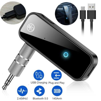 Wholesale 3.5mm AUX Car Bluetooth Receiver Audio Adapter Bluetooth 5.0 Transmitter Black  |   Adapters & Chargers Adapters & Chargers Adapters & Chargers