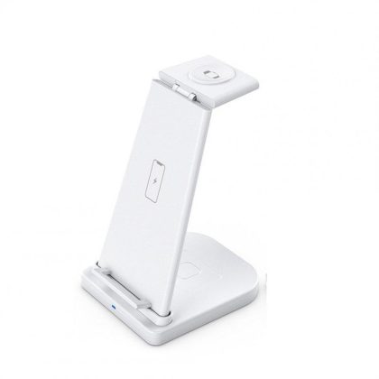 Wholesale 3-in-1 Wireless Charger Stand Pd / Qc3.0 Fast Charge Dock Station Compatible for iPhone iWatch Airpods White B-12  |   Wireless Chargers Cell Phone Accessories White + B-12