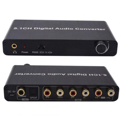 Wholesale 5.1ch Digital Audio Converter Spdif Input to 5.1 Channel Audio Digital Sound Decoder Converter Black  |   Adapters & Chargers Adapters & Chargers Adapters & Chargers