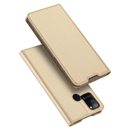 Wholesale DUX DUCIS for Samsung A21s/A51 5G Magnetic Protective Case Bracket with Card Slot Leather Mobile Phone Cover Tyrant Gold  |   Phone cases Cell Phone Accessories Phone cases