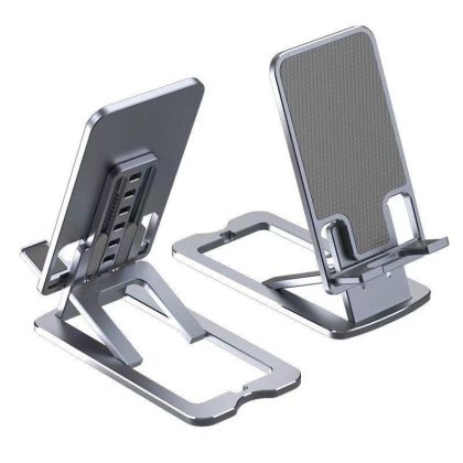 Wholesale Foldable Phone Holder Stand Aluminum Alloy Tablet Pc Anti-slip Bracket Support Compatible for Iphone 13 12 grey  |   Mounts & Holders Cell Phone Accessories Grey