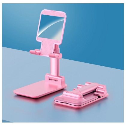 Wholesale Foldable Phone Stand Metal Cellphone Holder Adjustable Desk Bracket Smartphone Mount Universal for iOS/Android Moble Phone Pink  |   Mounts & Holders Cell Phone Accessories Mounts & Holders