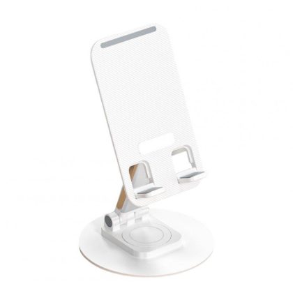 Wholesale Folding Cell Phone Stand Desk 360°Rotated Phone Holder Aluminum Alloy Phone Stand Anti-Slip Base For Phones Tablet [Metal ] Rotating Stand-White  |   Mounts & Holders Cell Phone Accessories Mounts & Holders