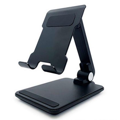 Wholesale Folding Mobile Phone Stand Tablet Holder 360°Adjustable Cell Phone Stand Holder Aluminum Alloy Phone Rack Office Desk Accessories For Cell Phone Tablet Portable Monitor TM-06 (black)  |   Mounts & Holders Cell Phone Accessories Mounts & Holders