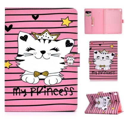 Wholesale For iPad 5/6/7/8/9-iPad Pro9.7-iPad 9.7 Laptop Protective Case Color Painted Smart Stay PU Cover Crown cat  |   Phone cases Cell Phone Accessories Crown cat