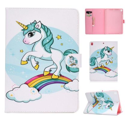 Wholesale For iPad 5/6/7/8/9-iPad Pro9.7-iPad 9.7 Laptop Protective Case Color Painted Smart Stay PU Cover single horned horse  |   Phone cases Cell Phone Accessories Phone cases