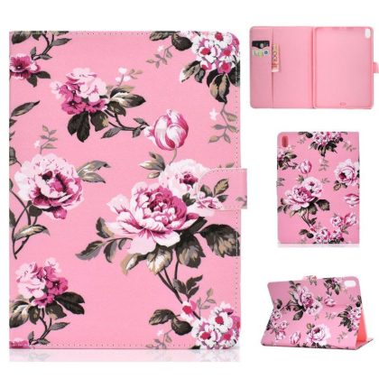 Wholesale For iPad Pro 11 Laptop Protective Case Smart Stay Color Painted PU Cover with Front Snap Pink flower  |   Phone cases Cell Phone Accessories Phone cases