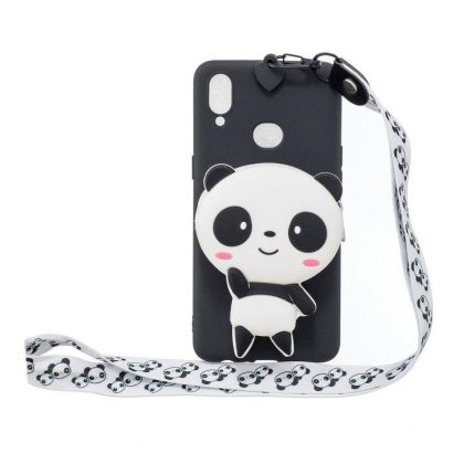 Wholesale For Samsung A10S A20S TPU Full Protective Cartoon Mobile Phone Cover with Coin Purse+Hanging Lanyard 4 black pandas  |   Phone cases Cell Phone Accessories 4 black pandas + Samsung A10S