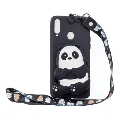 Wholesale For Samsung A10S A20S TPU Full Protective Cartoon Mobile Phone Cover with Coin Purse+Hanging Lanyard 5 black striped bears  |   Phone cases Cell Phone Accessories 5 black striped bears + Samsung A20S