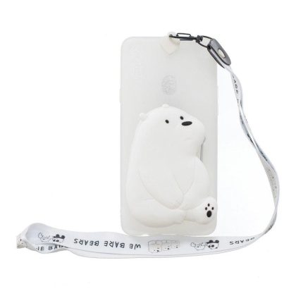 Wholesale For Samsung A10S A20S TPU Full Protective Cartoon Mobile Phone Cover with Coin Purse+Hanging Lanyard 6 white big bear  |   Phone cases Cell Phone Accessories 6 white big bear + Samsung A20S