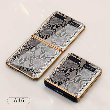 Wholesale For Samsung Galaxy Z flip Foldable Cellphone Shell Electroplated Painted Folding Phone Case A16 Python pattern  |   Phone cases Cell Phone Accessories A16 Python pattern