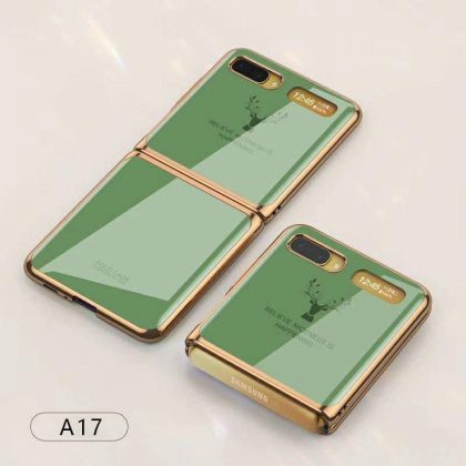 Wholesale For Samsung Galaxy Z flip Foldable Cellphone Shell Electroplated Painted Folding Phone Case A17 Matcha Green  |   Phone cases Cell Phone Accessories A17 Matcha Green