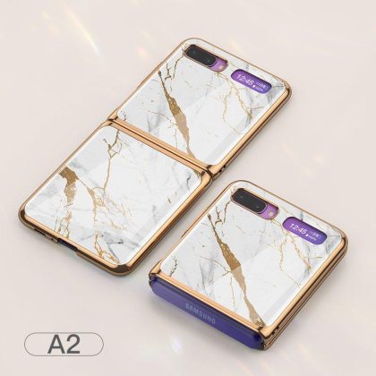 Wholesale For Samsung Galaxy Z flip Foldable Cellphone Shell Electroplated Painted Folding Phone Case A2  |   Phone cases Cell Phone Accessories A2