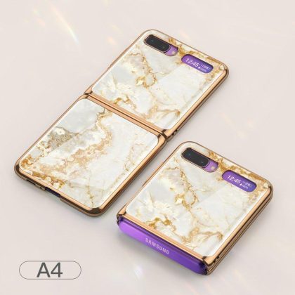 Wholesale For Samsung Galaxy Z flip Foldable Cellphone Shell Electroplated Painted Folding Phone Case A4  |   Phone cases Cell Phone Accessories A4