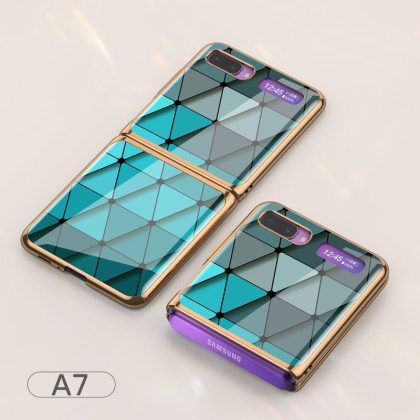 Wholesale For Samsung Galaxy Z flip Foldable Cellphone Shell Electroplated Painted Folding Phone Case A7  |   Phone cases Cell Phone Accessories A7