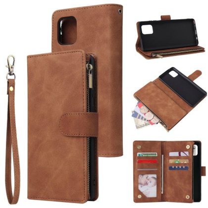 Wholesale For Samsung NOTE 10 Lite Case Smartphone Shell Wallet Design Zipper Closure Overall Protection Cellphone Cover  4 brown  |   Phone cases Cell Phone Accessories 4 brown