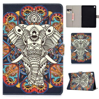 Wholesale For Samsung T510/T515 Laptop Protective Case with Front Snap Cute Cartoon Color Painted Smart Stay PU Cover  Fun elephant  |   Phone cases Cell Phone Accessories Fun elephant