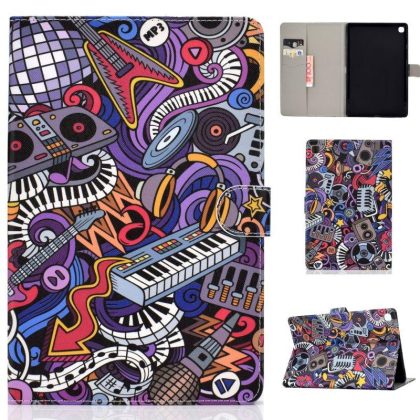 Wholesale For Samsung T510/T515 Laptop Protective Case with Front Snap Cute Cartoon Color Painted Smart Stay PU Cover  Graffiti  |   Phone cases Cell Phone Accessories Graffiti