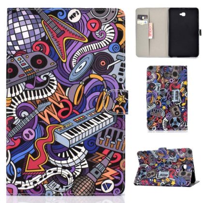 Wholesale For Samsung T580 PU Laptop Protective Case with Front Snap Color Painted Smart Stay Cover  Graffiti  |   Phone cases Cell Phone Accessories Graffiti