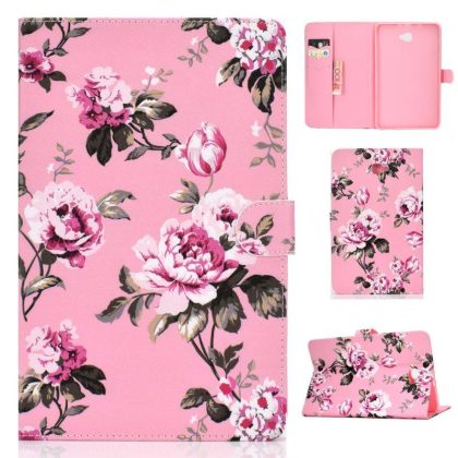 Wholesale For Samsung T580 PU Laptop Protective Case with Front Snap Color Painted Smart Stay Cover  Pink flower  |   Phone cases Cell Phone Accessories Phone cases