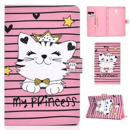 Wholesale For Samsung T590 Laptop Protective Case Color Painted Smart Stay PU Cover with Front Snap Crown cat  |   Phone cases Cell Phone Accessories Crown cat