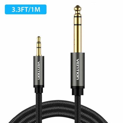 Wholesale Gold Plated 3.5mm to 6.35mm Audio Cable Connecting Mobile Phone Laptop Converter Line Connectors 1M  |   Cables Cables 1M