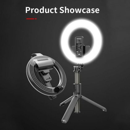 Wholesale L07 5 Inch Ring Light Bluetooth Selfie Stick Portable LED Fill Light Mobile Phone Live Bracket black  |   Mounts & Holders Cell Phone Accessories Black