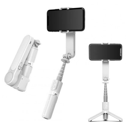 Wholesale L09 Gimbal Stabilizer With Bluetooth-compatible Fill Light Telescopic Selfie Stick Multi-function Video Shooting Tripod White  |   Mounts & Holders Cell Phone Accessories Mounts & Holders