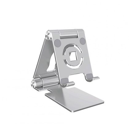 Wholesale Mobile Phone Stand Foldable Portable Aluminum Alloy Desktop Phone Holder Cradle Dock Stable Tablet Bracket Bright moon silver  |   Mounts & Holders Cell Phone Accessories Bright moon silver