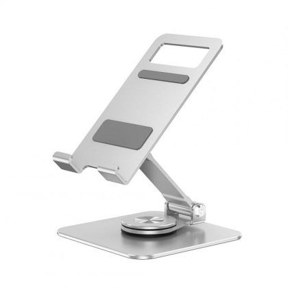 Wholesale P010 Cell Phone Stand 360°Rotation Foldable Desktop Phone Holder Aluminum Alloy Cradle Dock For Desk Bed Kitchen Home Office silver  |   Mounts & Holders Cell Phone Accessories Mounts & Holders