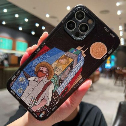 Wholesale Phone Case Fashion Retro Graffiti Oil Painting Protective Cover Compatible For Iphone 14 Series Times Square 14  |   Phone cases Cell Phone Accessories Phone cases