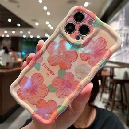 Wholesale Phone Case Watercolor / Oil Painting Flowers For Iphone Series Protective Cover oil painting pink 14  |   Phone cases Cell Phone Accessories Oil painting pink + 14