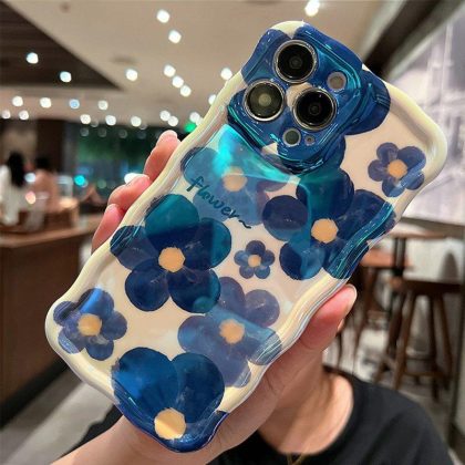 Wholesale Phone Case Watercolor / Oil Painting Flowers For Iphone Series Protective Cover watercolor blue 14  |   Phone cases Cell Phone Accessories Phone cases