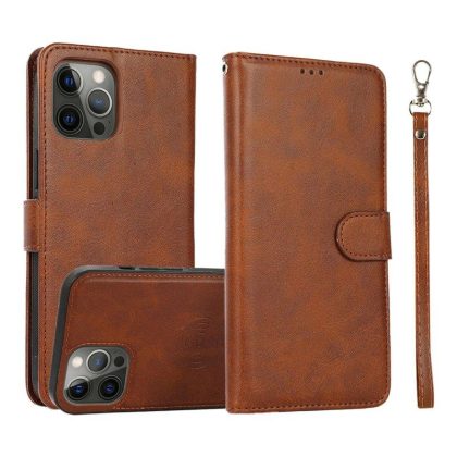 Wholesale Phone Case With Card Holder Flip Book PU Leather Protective Cover Shockproof Shell Phone Cover Compatible For IPhone 15 brown iPhone15  |   Phone cases Cell Phone Accessories Brown + IPhone15