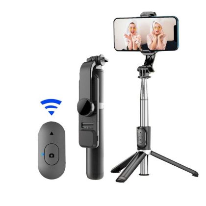 Wholesale Q02S Portable Selfie Stick Phone Tripod 104.5CM/41 Inches Extendable Tripod Stand Rotation Mobile Phone Selfie Stick Mobile Phone Stainless Steel Tripod Rod Stabilizer Q02 black  |   Mounts & Holders Cell Phone Accessories Mounts & Holders