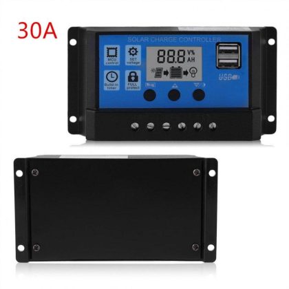 Wholesale Solar Charge Controller Photovoltaic Solar Panel Battery Regulator Black Blue 20a  |   Wireless Chargers Cell Phone Accessories Black+blue + 20A