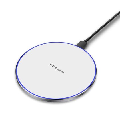 Wholesale Thin QI Wireless Fast Charger Mobile Phone Wireless Fast Charging Pad for iPhone SANSUNG white  |   Adapters & Chargers Adapters & Chargers Adapters & Chargers