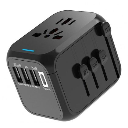 Wholesale Travel Adapter Type-c Charging Port Socket 309bt Multi-functional Charging Stand for Business Travel Black  |   Adapters & Chargers Adapters & Chargers Adapters & Chargers