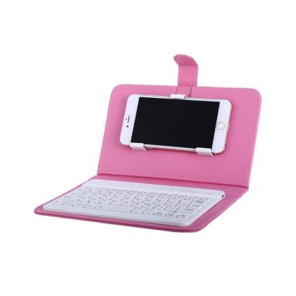 Wholesale Universal Mobile Phone Keyboard  +  Leather  Case Set Portable Wireless Bluetooth Keyboard For Smartphone Pink  |   Other Phone Accessories Cell Phone Accessories Other Phone Accessories