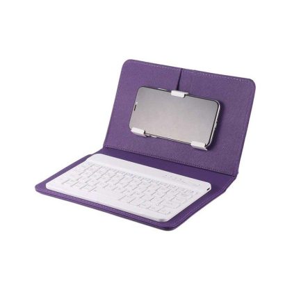 Wholesale Universal Mobile Phone Keyboard  +  Leather  Case Set Portable Wireless Bluetooth Keyboard For Smartphone Purple  |   Other Phone Accessories Cell Phone Accessories Other Phone Accessories