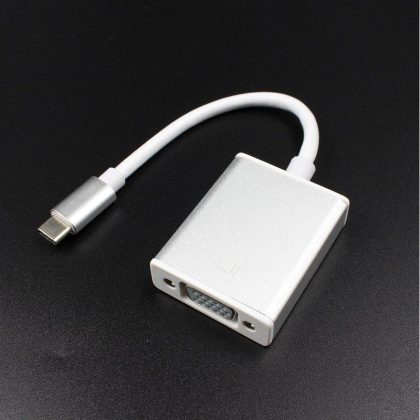 Wholesale USB 3.1 Type C to VGA Adapter USB-C Male to VGA 1080p Female Converter Silver  |   Cables Cables Cables