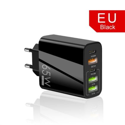 Wholesale Usb C Wall Charger Block 65w Type C Pd Qc3.0 Fast Charging Adapter For Iphone Ipad Android Tablet black EU Plug  |   Adapters & Chargers Adapters & Chargers Adapters & Chargers