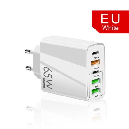 Wholesale Usb C Wall Charger Block 65w Type C Pd Qc3.0 Fast Charging Adapter For Iphone Ipad Android Tablet white EU Plug  |   Adapters & Chargers Adapters & Chargers Adapters & Chargers