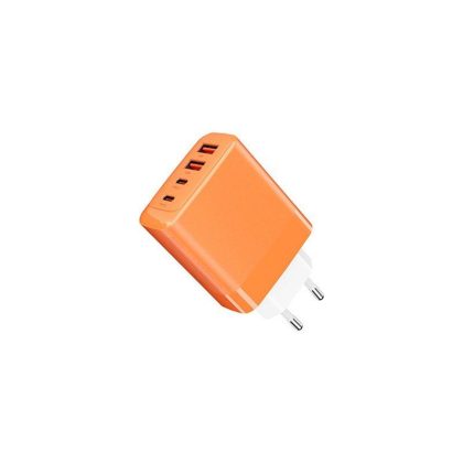 Wholesale USB Fast Wall Charger Block 4-Interface Pd Power Adapter Fast Charging Plug Box Brick Cube EU Plug Orange  |   Adapters & Chargers Adapters & Chargers Adapters & Chargers