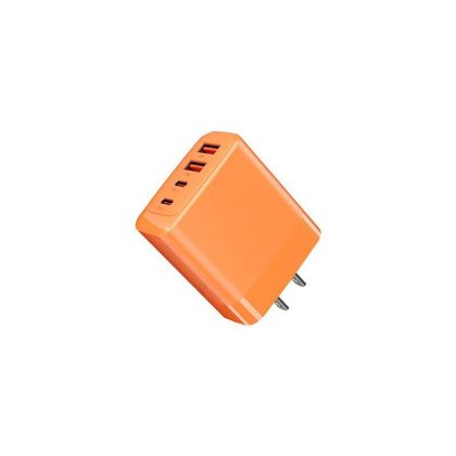 Wholesale USB Fast Wall Charger Block 4-Interface Pd Power Adapter Fast Charging Plug Box Brick Cube US Plug Orange  |   Adapters & Chargers Adapters & Chargers Adapters & Chargers