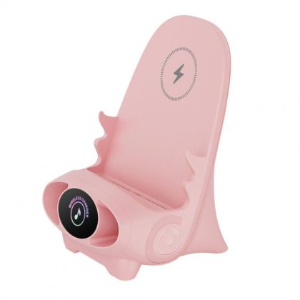 Wholesale V8 Wireless Fast Charging Charger Stand Holder Unique Mini Chair Shape Ergonomic Mobile Phone Desktop Station pink  |   Wireless Chargers Cell Phone Accessories Pink