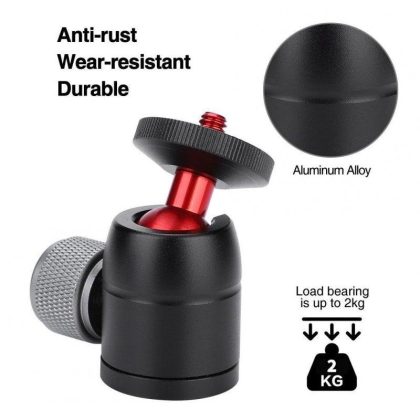 Wholesale VELEDGE 360° Rotatable Mini Gimbal Tripod Ball Head Mount with 3/8″to 1/4″Adapter black red  |   Other Phone Accessories Cell Phone Accessories Black red