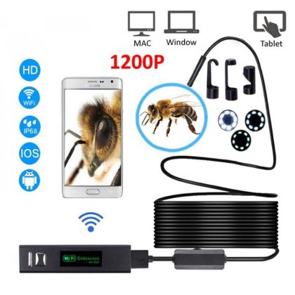 Wholesale WIFI Endoscope Camera HD 1200P Mini Waterproof Hard Wire Wireless 8mm 8 LED Borescope Camera For Android PC IOS Endoscope 1m  |   Other Phone Accessories Cell Phone Accessories 1M