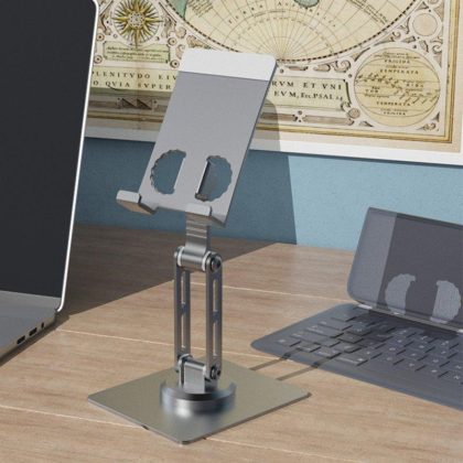 Wholesale YY-023 Folding Cell Phone Stand Desk Adjustable Phone Holder Aluminum Alloy Tablet Stand Anti-Slip Base For All Phones Tablet grey below 10 inches  |   Mounts & Holders Cell Phone Accessories Mounts & Holders